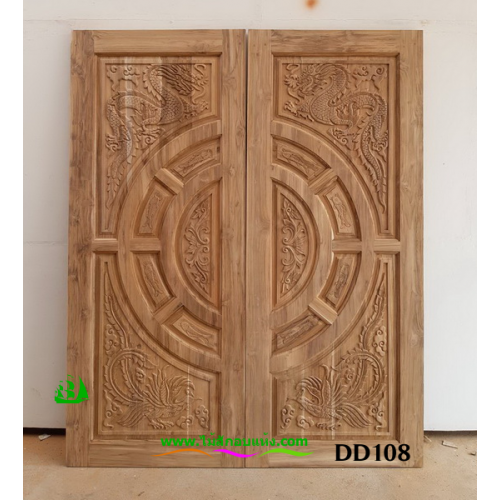 ประตูไม้สักบานคู่ รหัส DD108